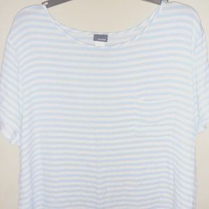 Blue and White Stripe Shirt Basic Editions XL With Pocket